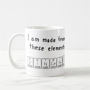 Caneca De Café Mug do nome da mesa periódica Vincent