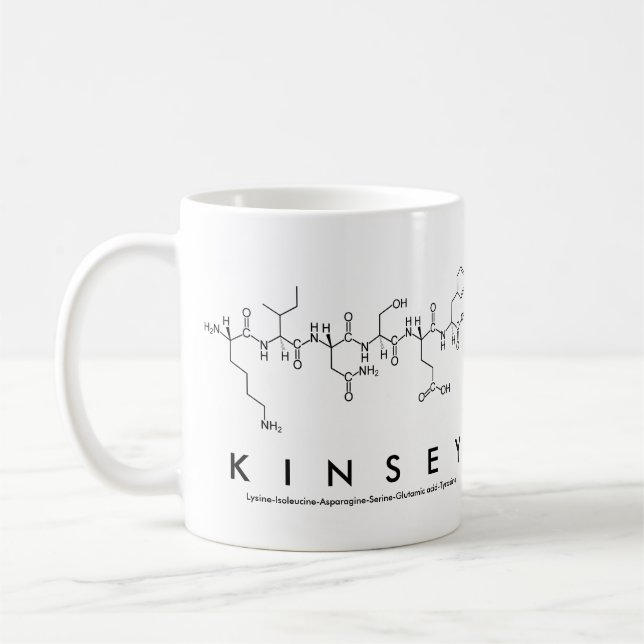 Caneca De Café Mug do nome do peptídeo da Kinsey (Esquerda)