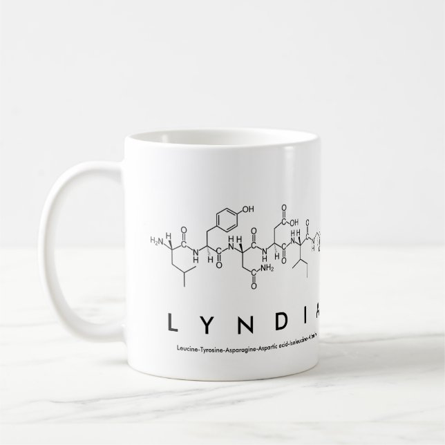 Caneca De Café Mug do nome do peptídeo da Lyndia (Esquerda)