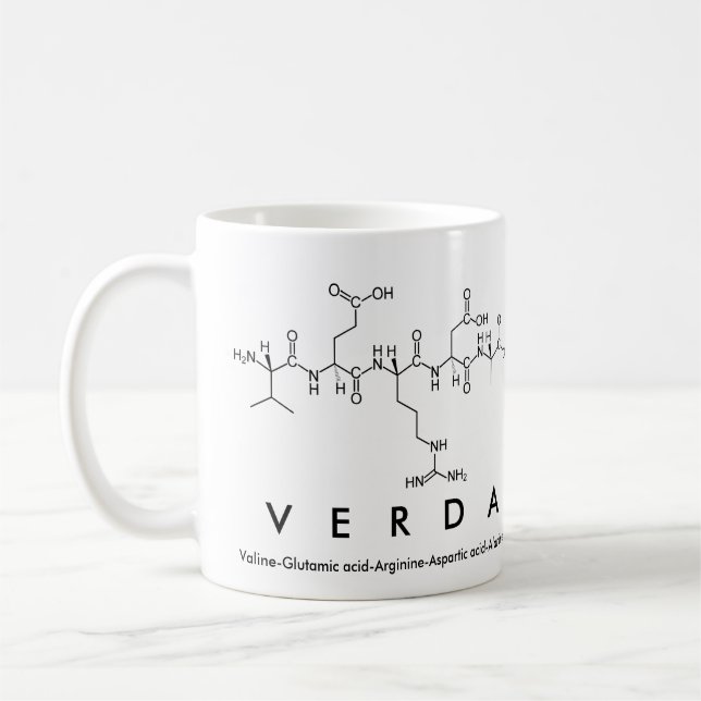 Caneca De Café Mug do nome do peptídeo Verda (Esquerda)