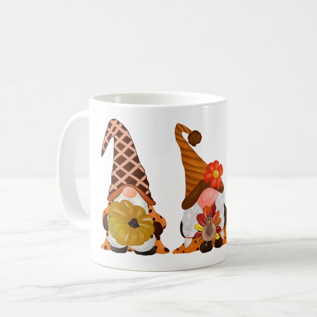Caneca De Café Mug dos Gnomos de Ação de Graças (Frente Esquerda)