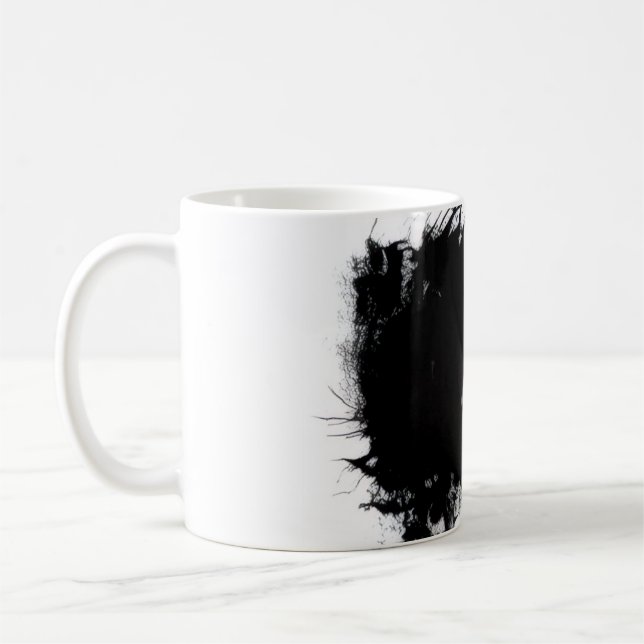Caneca De Café Mug  Edgy Black Ink Splatter Abstract Grunge Desig (Esquerda)