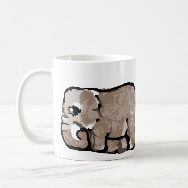 Caneca De Café Mug Elefante Adorável (Esquerda)