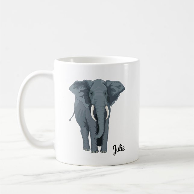 Caneca De Café Mug Elefante Personalizado (Esquerda)