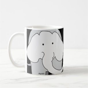 Caneca De Café Mug Elefantes Cinzas Muito Grandes!