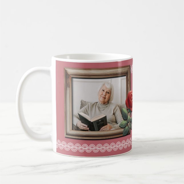 Caneca De Café Mug Elegant Grandmother Tribute Design (Esquerda)
