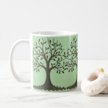 🌳 Mug en Céramique Arbre de Vie Vert Pâle