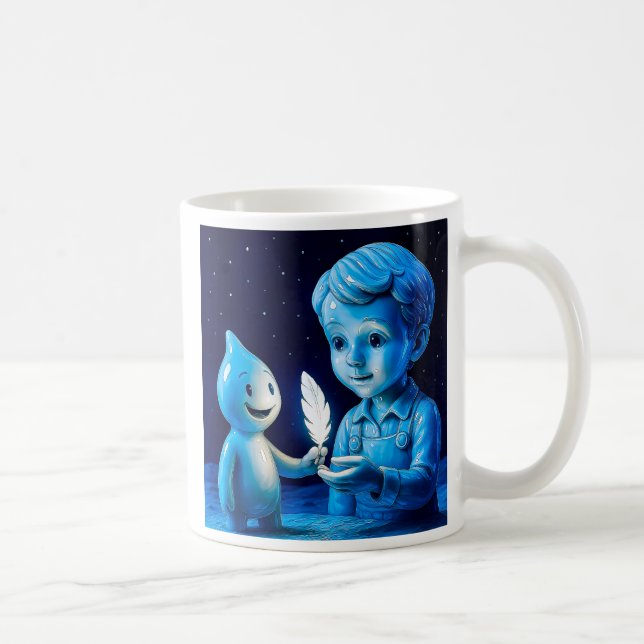 Caneca De Café Mug enfant de la lune bleutée (Direita)