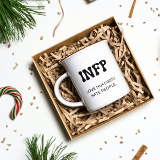 Caneca De Café Mug Engraçado de InFP MBTI com Texto Preto