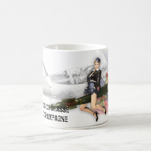 Caneca De Café Mug Esquadrão de Caça 02.003 Champanhe - PIN UP