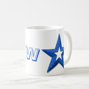 Caneca De Café Mug - Estrelas Azuis e Iniciais