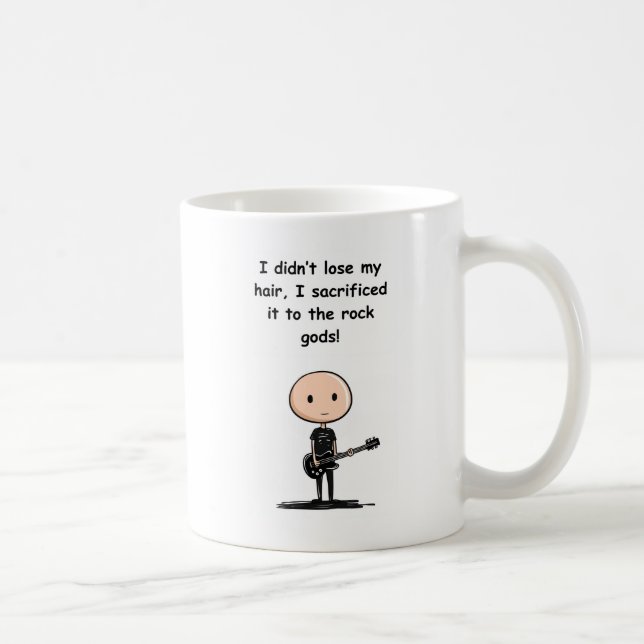 Caneca De Café Mug - Eu não Perder meu cabelo - Deuses Rock. (Direita)