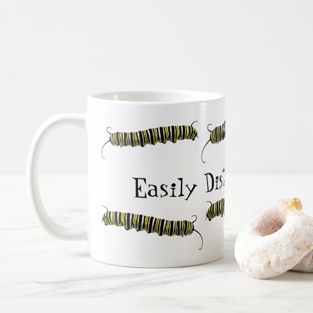 Caneca De Café Mug - Facilmente distraído por Cat (pilares) (Com Donut)