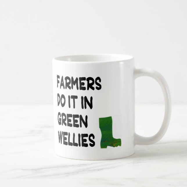 Caneca De Café Mug - Fazendeiros fazem isso em Green Wellies (Direita)