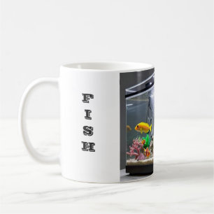 CANECA DE CAFÉ MUG FISHTANK DISIGN AND WRITE FISH CATCHER