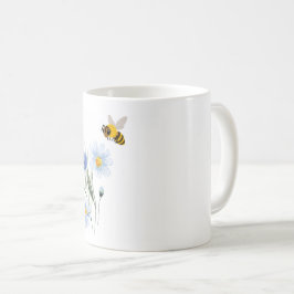 Caneca De Café mug fleur bleu 