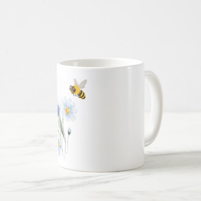 Caneca De Café mug fleur bleu  (Frente Esquerda)