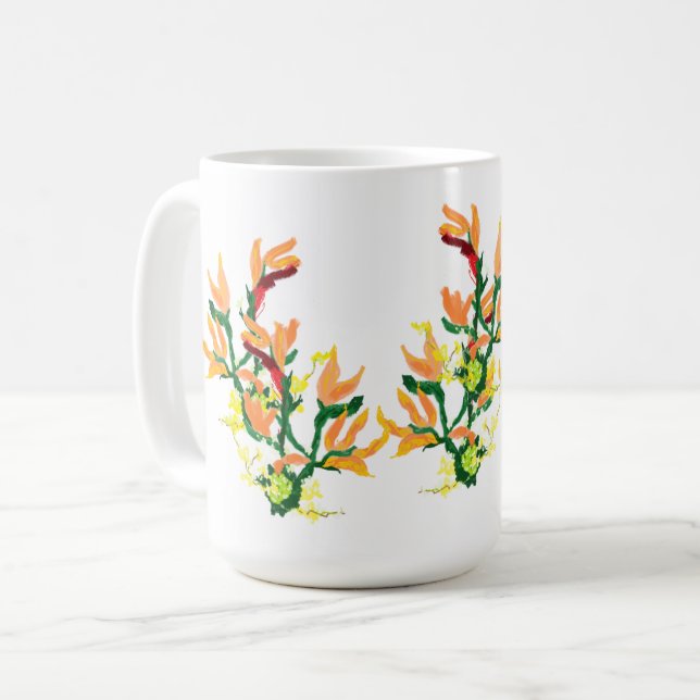 Caneca De Café Mug: Flor Asiático (Frente Esquerda)