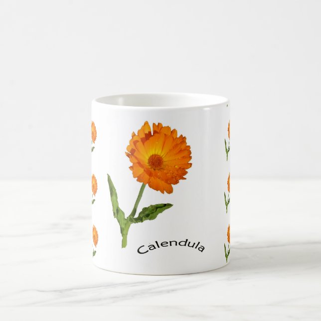 Caneca De Café Mug - Flor de Calendário Laranja (Centro)