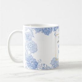 Caneca De Café Mug Floral Azul Personalizado - Ano Personalizável