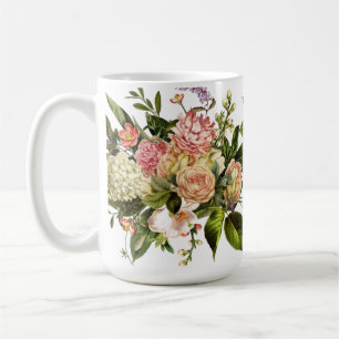 Caneca De Café Mug Floral, Hydrangea, Lilac, Rosa