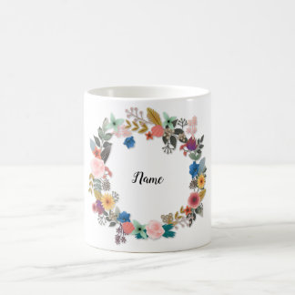 CANECA DE CAFÉ MUG FLORAL PERSONALIZADO