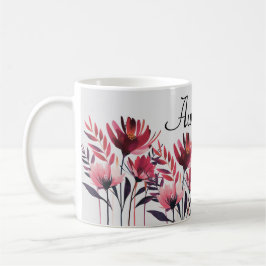 Caneca De Café Mug Floral Personalizado - Mug De Flor Personalizá