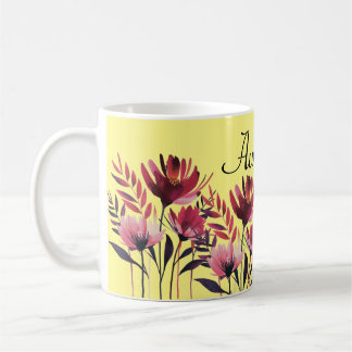 Caneca De Café Mug Floral Personalizado - Mug De Flor Personalizá