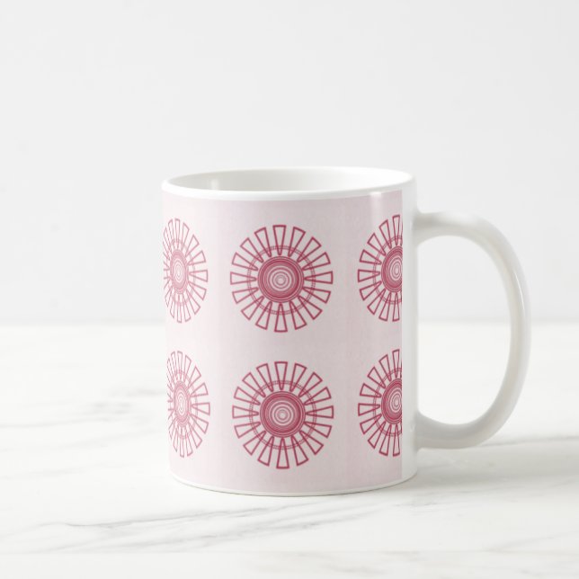 Caneca De Café Mug Floral Retro, Magenta (Direita)
