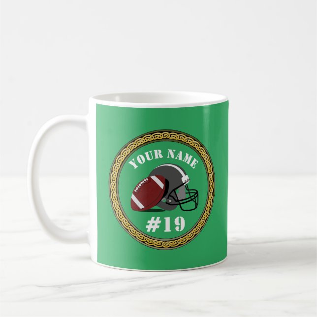 Caneca De Café Mug Football - Adicionar Nome e Número (Esquerda)