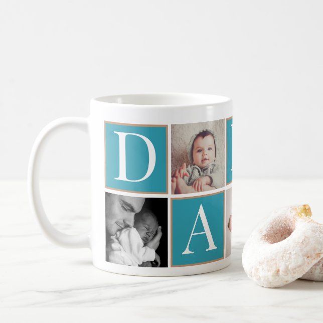 Caneca De Café Mug Foto do Dia do Pai Personalizado (Com Donut)