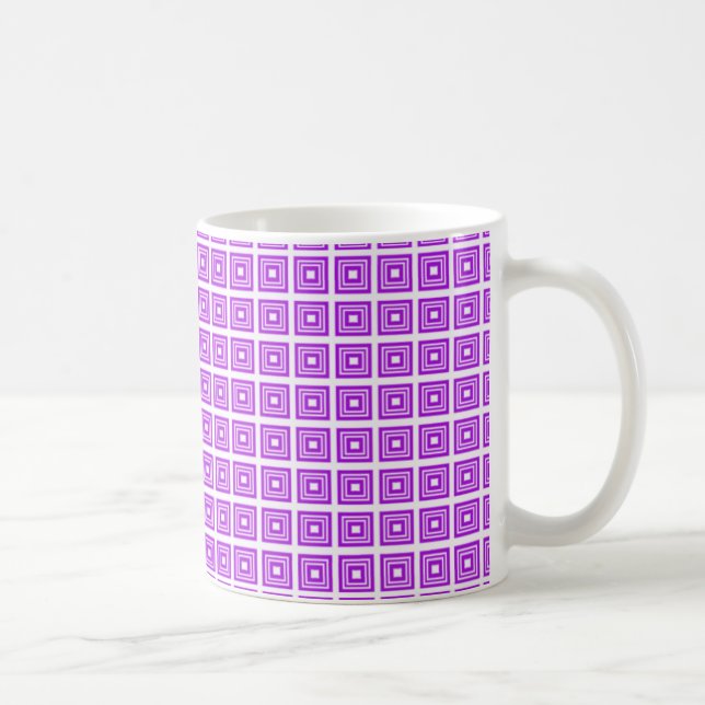 Caneca De Café Mug Geométrico Retro, Roxo (Direita)