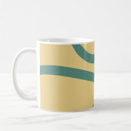 Caneca De Café Mug – Green Lines on Yellow