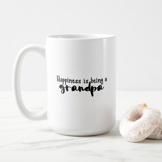 Caneca De Café Mug - Happiness Is Being A Grandpa (Com Donut)