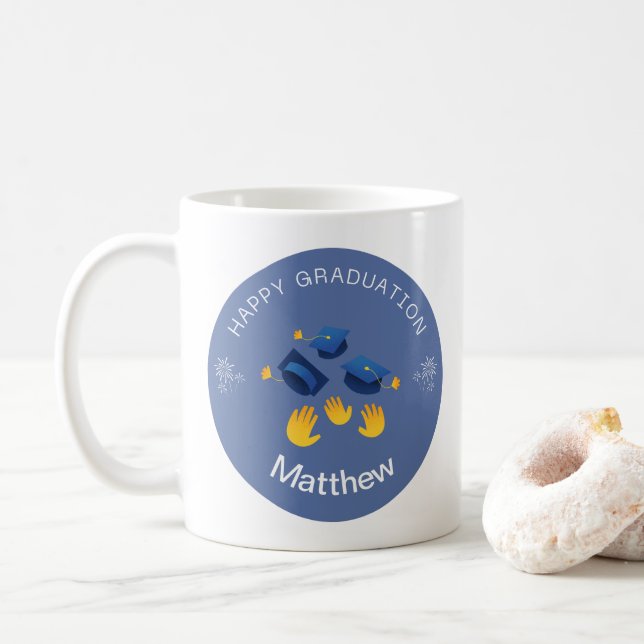 Caneca De Café Mug - Happy Graduation Personalize - Adicionar nom (Com Donut)