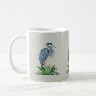Caneca De Café Mug Heron Azul