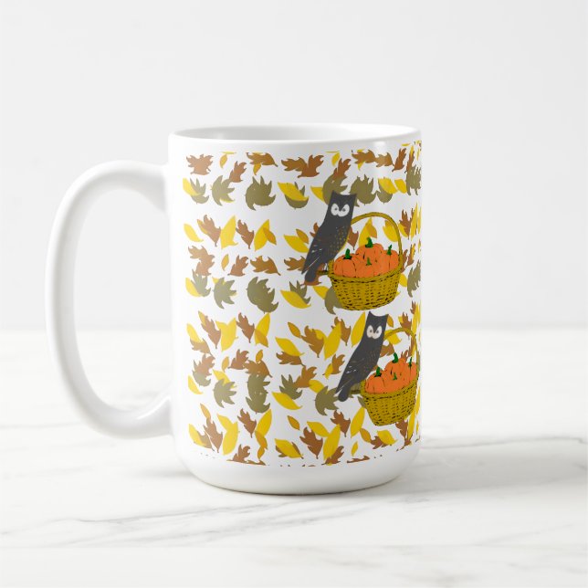 Caneca De Café Mug Hibou et Récolte d'Automne (Esquerda)