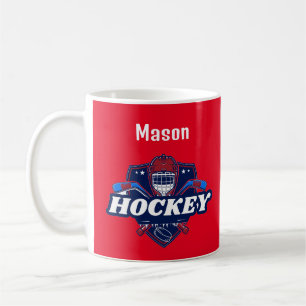 Caneca De Café Mug Hockey Gear - Personalizado - Adicionar Nome #