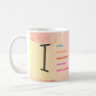 Caneca De Café Mug "I" inicial (11oz)