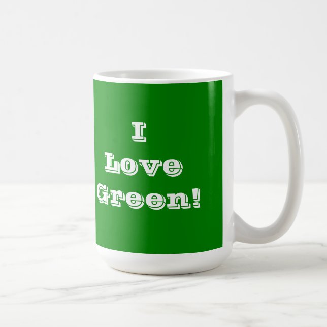 Caneca De Café Mug I Love Green (Direita)