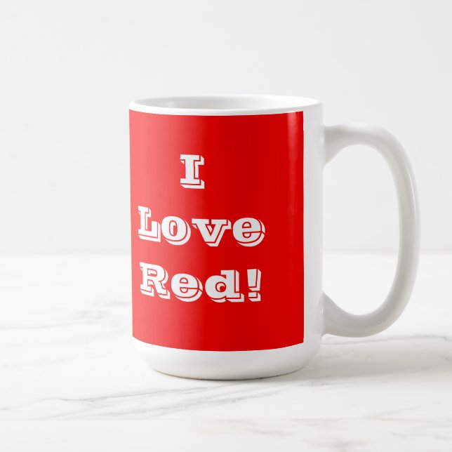 Caneca De Café Mug I Love Red (Direita)