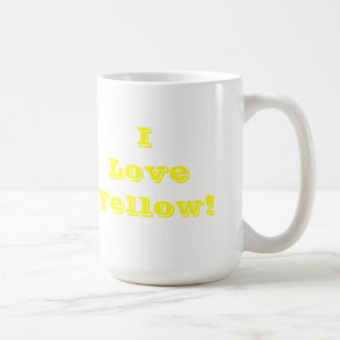 Caneca De Café Mug I Love Yellow