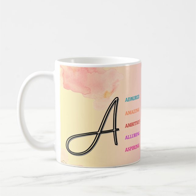 Caneca De Café Mug inicial "A" (11oz) (Esquerda)
