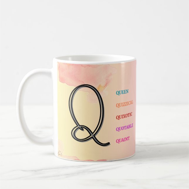 Caneca De Café Mug inicial de "Q" (11oz) (Esquerda)
