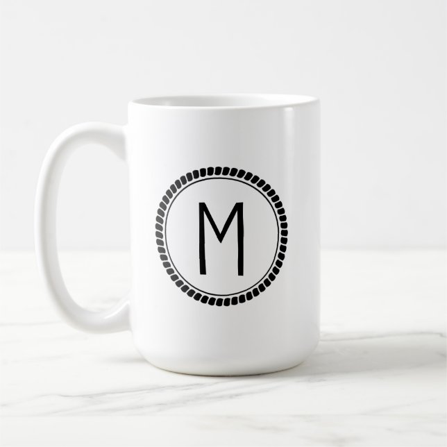 Caneca De Café Mug inicial personalizado (Esquerda)