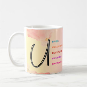 Caneca De Café Mug inicial "U" (11oz)