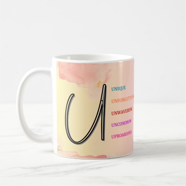 Caneca De Café Mug inicial "U" (11oz) (Esquerda)