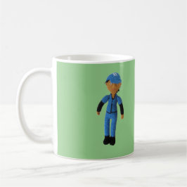 Caneca De Café Mug - Jogador de beisebol com nome em verde