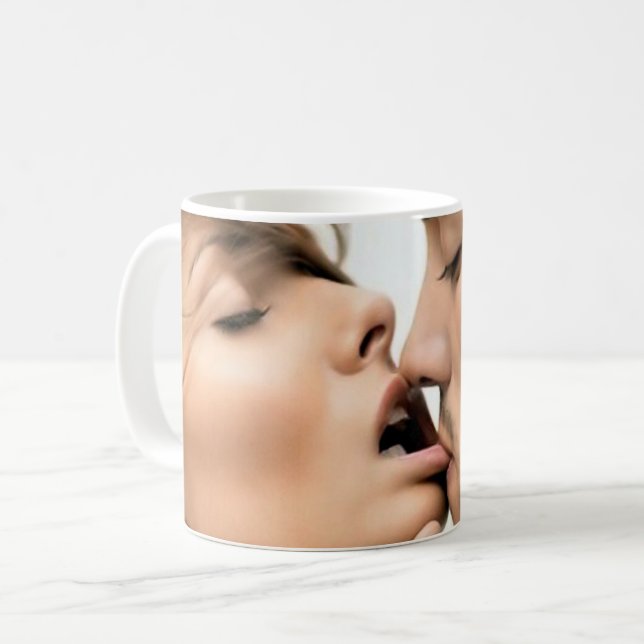 Caneca De Café Mug Kissing Romântico - Taça Clássica de Café de 1 (Frente Esquerda)