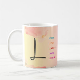 Caneca De Café Mug "L" inicial (11oz)